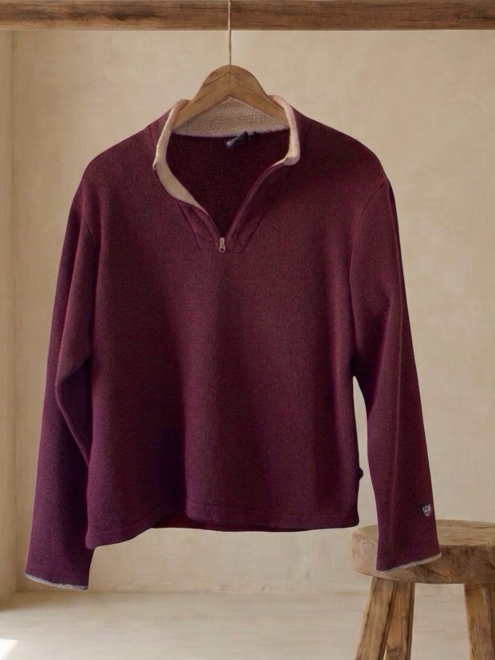 KÜHL Rustler 1/4 Zip Fleece Jacket Men’s Large Burgundy Pullover Outdoor